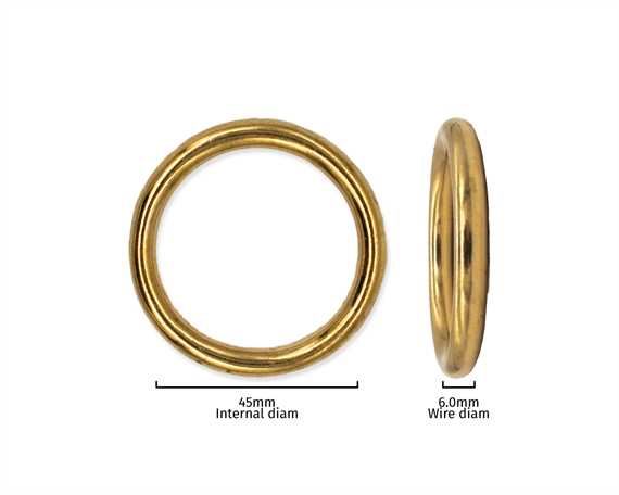 RING BRASS 45MM INTERNAL DIMENSION 6.0MM DIAMETER WIRE