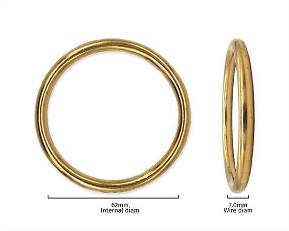 RING BRASS 62MM INTERNAL DIMENSION 7.0MM DIAMETER WIRE