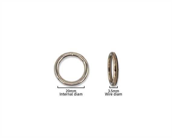 RING NICKEL PLATE 20MM INTERNAL DIMENSION 3.5MM DIAMETER WIRE