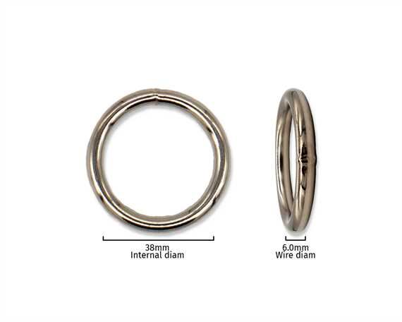 RING NICKEL PLATE 38MM INTERNAL DIMENSION 6.0MM DIAMETER WIRE