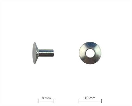 RIVET BINDER ALUMINIUM 8 GAUGE 10MM AND WASHERS PER 50