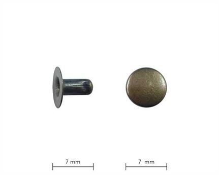 RIVET 2-PART TUBULAR ANTIQUE 7MM STEM SINGLE CAP DM PER 100