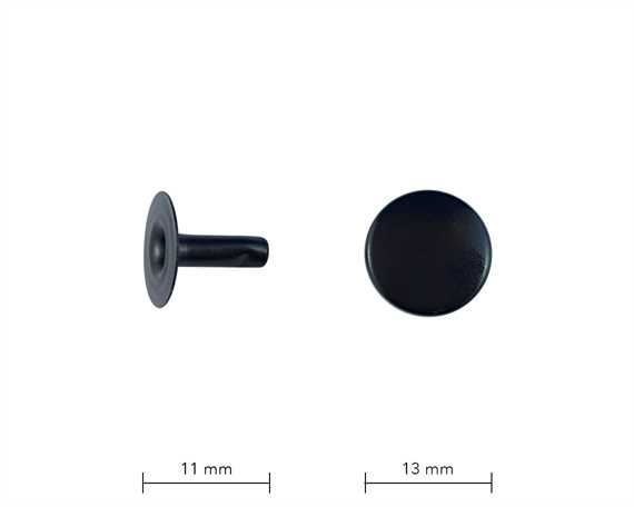 RIVET 2-PART TUBULAR BLACK 12MM STEM SINGLE CAP PER 1000 #2090374020