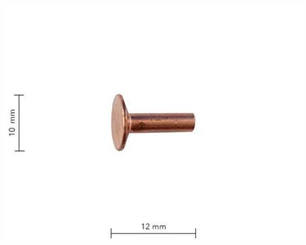 RIVET BINDER COPPER 8 GAUGE (3.58mm) 12MM PER 1000