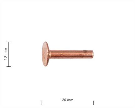 RIVET BINDER COPPER 8 GAUGE (3.58mm) 20MM PER 1000