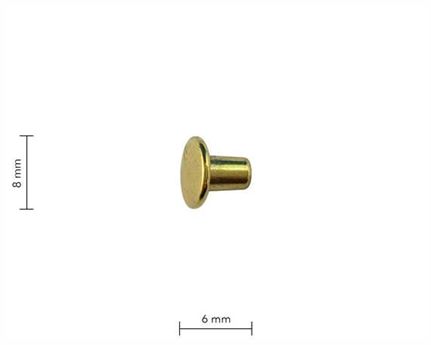 RIVET SELF PIERCING 6MM SHANK 4MM HEAD 8MM GILT PKT 1000