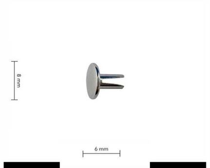 RIVET BIFURCATED NICKLE PLATE 9 GAUGE 4/16" PKT 1000