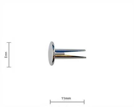 RIVET BIFURCATED NICKLE PLATE 9 GAUGE 7/16" PKT 1000