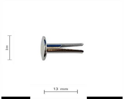 RIVET BIFURCATED NICKLE PLATE 9 GAUGE 8/16'' PKT 1000