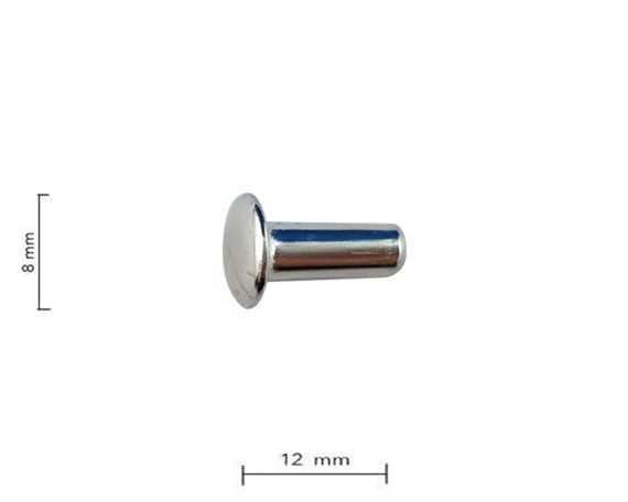  RIVET SELF PIERCING 12MM X 4MM NICKEL PLATE SHANK, HEAD 8MM PKT 1000