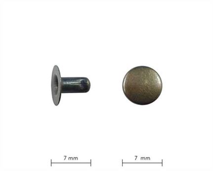 RIVET 2-PART TUBULAR ANTIQUE 7MM STEM SINGLE CAP DM PER 500