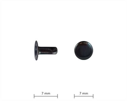 RIVET 2-PART TUBULAR BLACK 7MM STEM SINGLE CAP ACM PER 1000