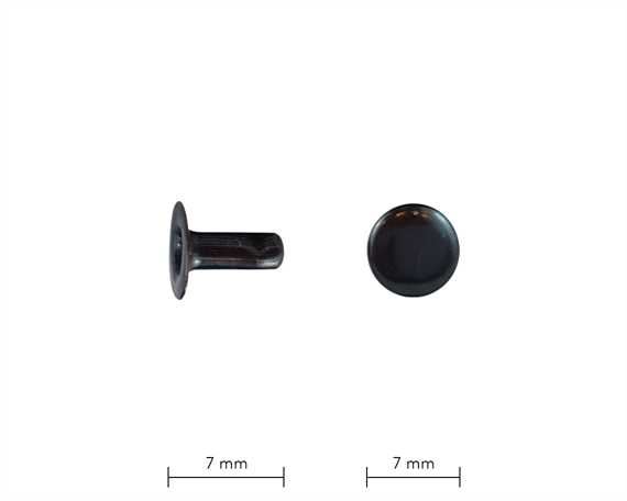 RIVET 2-PART TUBULAR BLACK 7MM STEM SINGLE CAP ACM PER 1000