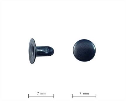RIVET 2-PART TUBULAR BLACK 7MM STEM SINGLE CAP DM PER 500