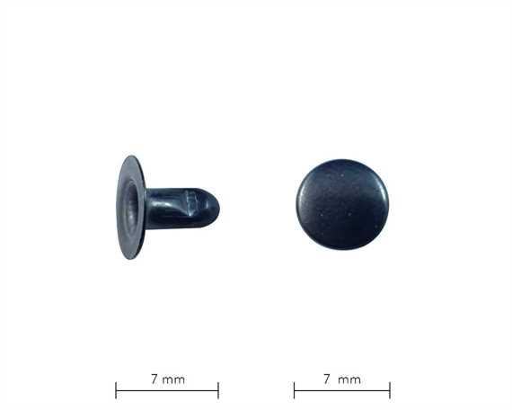 RIVET 2-PART TUBULAR BLACK 7MM STEM SINGLE CAP DM PER 500