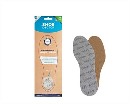  SHOE DOCTOR FOAM INSOLE SIZE EURO 38 (AUS 5) DUAL LAYER NANO SILVER (PAIR)