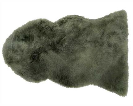SHEEP RUG DARK GREEN 120CM X 65CM WITH LONG PILE OF 60MM