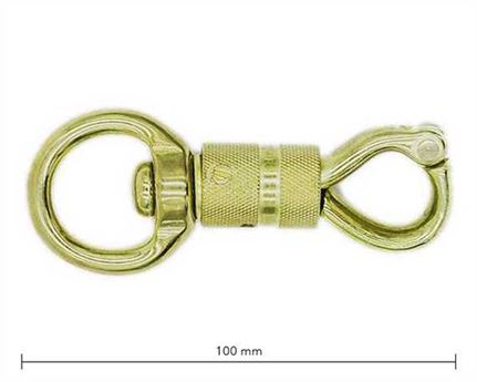 SNAP SWIVEL PANIC ROUND EYE 25MM BRASS 100MM LONG
