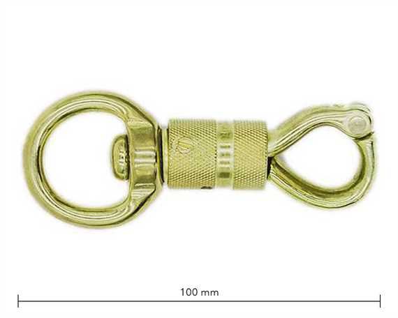 SNAP SWIVEL PANIC ROUND EYE 25MM BRASS 100MM LONG