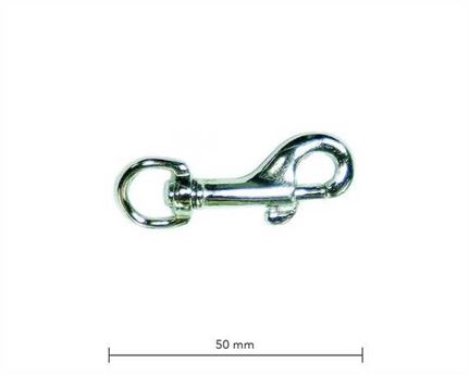 SNAP SWIVEL ROUND EYE 10MM NICKEL PLATE 50MM LONG