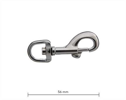 SNAP SWIVEL ROUND EYE 12MM NICKEL PLATE 56MM LONG