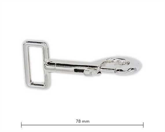 SNAP FIXED SQUARE EYE 25MM NICKEL PLATE 78MM LONG