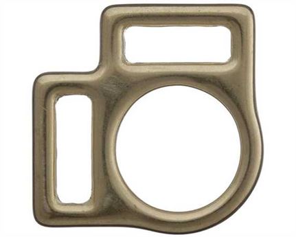 SQUARE HALTER 2 LOOP ENGLISH BRASS 18MM 