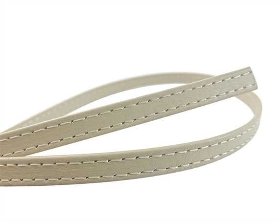 LEATHER STRAPPING STITCHED BEIGE 8MM