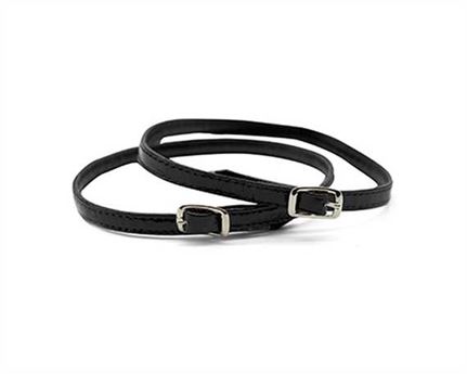 SHOE DOCTOR STRAP FOR SHOE BUCKLE NICKEL PLATE PATENT BLACK 7MM