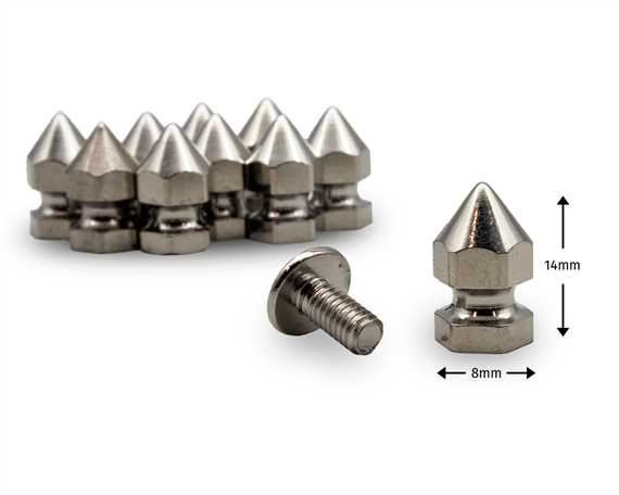 BAG DOCTOR PK10 SCREW IN ROCKET STUD HEX SIDED NICKEL PLATED 14MM