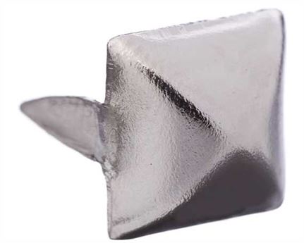 BAG DOCTOR PRESSED SQUARE PYRAMID STUD NICKEL PLATE 10MM