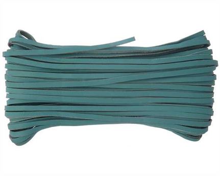 KANGAROO LACING FLAT 3MM AQUA (TURQUOISE) 20M HANK AUSTRALIAN MADE