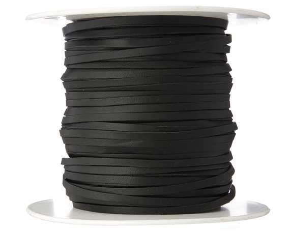 KANGAROO LACING FLAT 3MM BLACK 100M ROLL AUSTRALIAN MADE