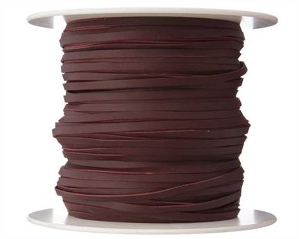 KANGAROO LACING FLAT 3MM BURGUNDY 100M ROLL AUSTRALIAN MADE