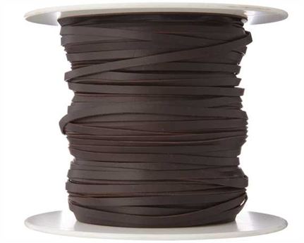 KANGAROO LACING FLAT 3MM DARK BROWN 100M ROLL AUSTRALIAN MADE