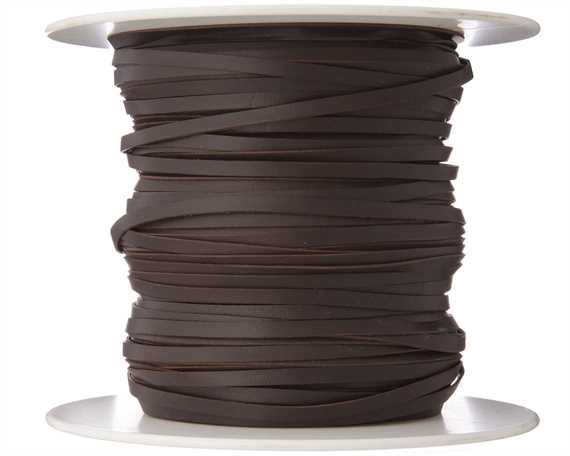 KANGAROO LACING FLAT 3MM DARK BROWN 100M ROLL AUSTRALIAN MADE