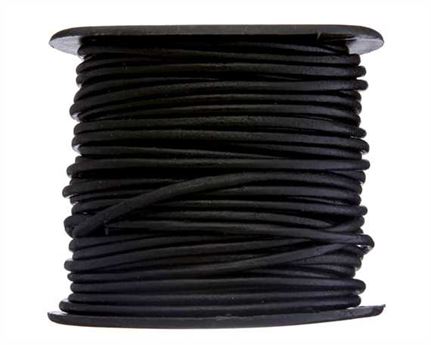 ROUND LEATHER THONGING 2MM #002 BLACK 25M SPOOL