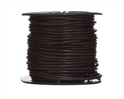 ROUND LEATHER THONGING 2MM #003 RED BROWN 25M SPOOL