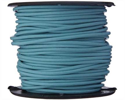ROUND LEATHER THONGING 2MM #017 TURQUOISE 25M SPOOL