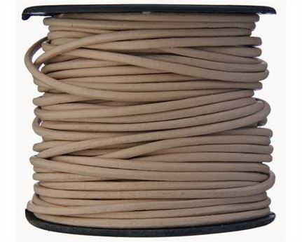 ROUND LEATHER THONGING 2MM #036 PEACH 25M SPOOL