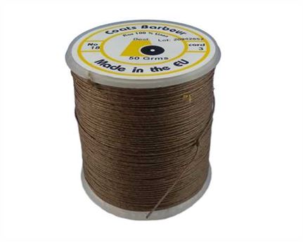 THREAD LINEN 3 CORD #18 BROWN 50GM SPOOL