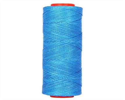 THREAD BRAIDED WAXED POLY 1MM LIGHT BLUE 100G SPOOL