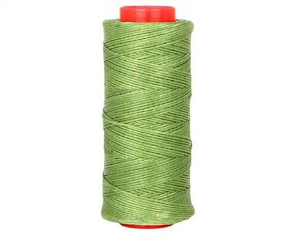 THREAD BRAIDED WAXED POLY 1MM LIGHT GREEN 100G SPOOL