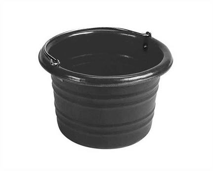 STUBBS JUMBO FEED or WATER BUCKET 25 LITRES IN BLACK STUBBYTHENE