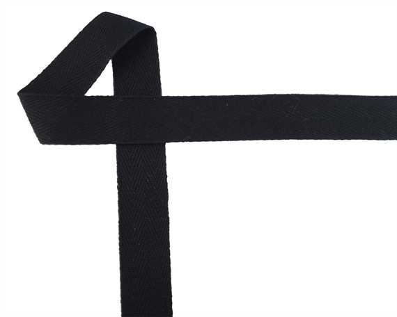 WEBBING BINDING COTTON (PER L/MTR) 25MM BLACK