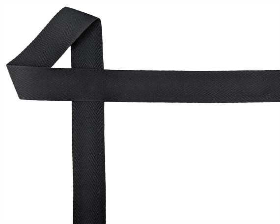 WEBBING BINDING COTTON (PER L/MTR) 32MM BLACK