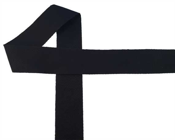WEBBING BINDING COTTON (PER L/MTR) 38MM BLACK