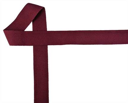 WEBBING BINDING COTTON (PER L/MTR) BURGUNDY 32MM