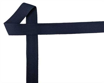 WEBBING BINDING COTTON (PER L/MTR) NAVY 32MM