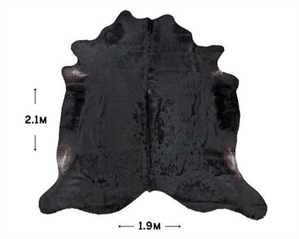 COWHIDE TOP QUALITY NATURAL COLOUR BLACK (rug pictured sent) Free Delivery!      